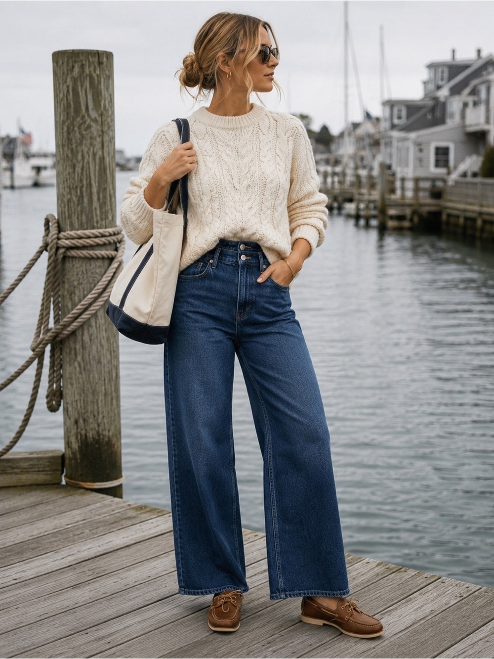 Extra High Rise Dark Wash Wide Leg Denim 14P